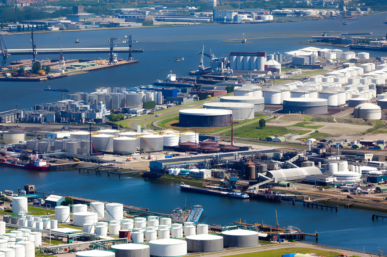 JSF Logistics oil storage tank farm at the Port of Rotterdam, Netherlands